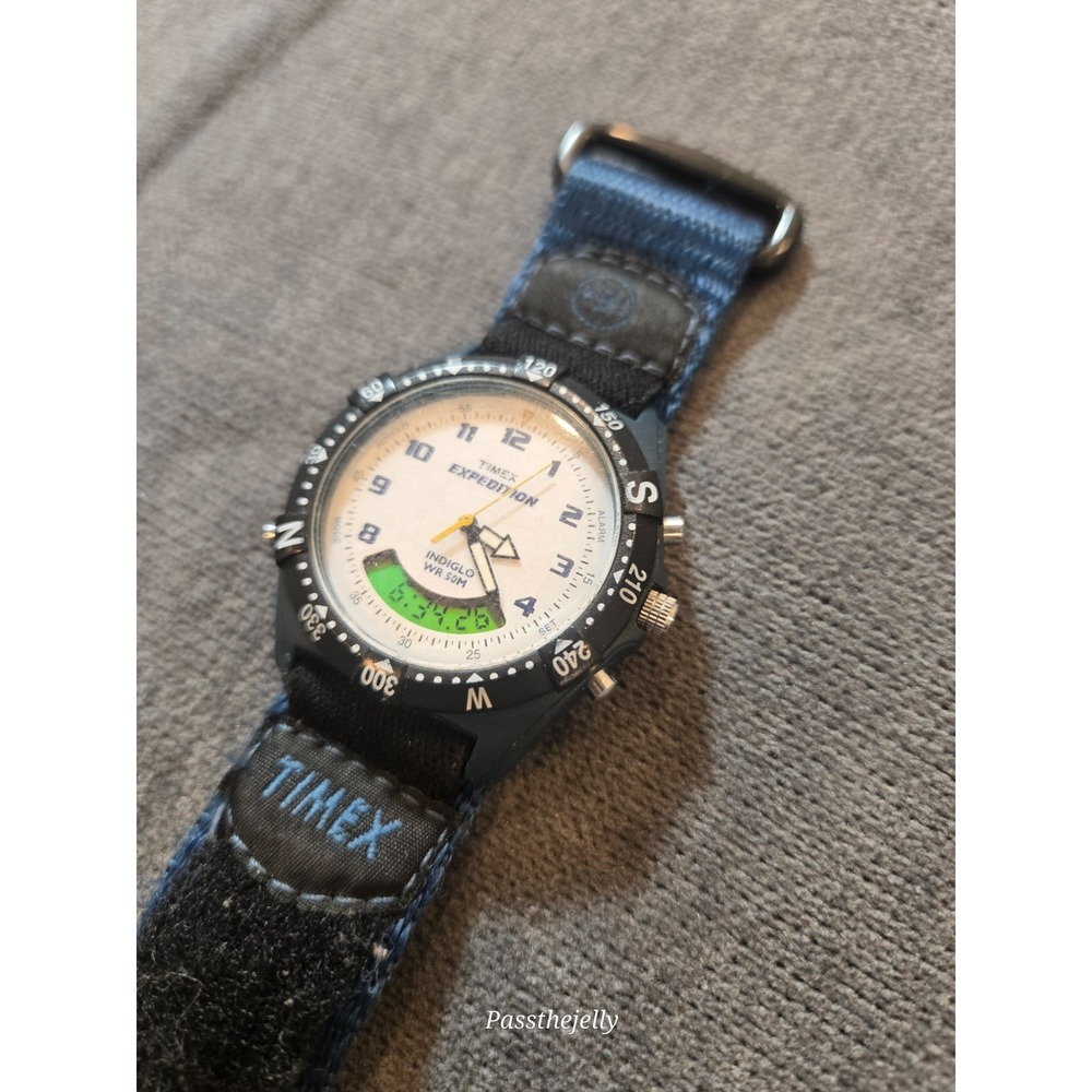 Timex Men's Expedition Analog Digital Resin Combo Smiley Face Nylon Strap Watch